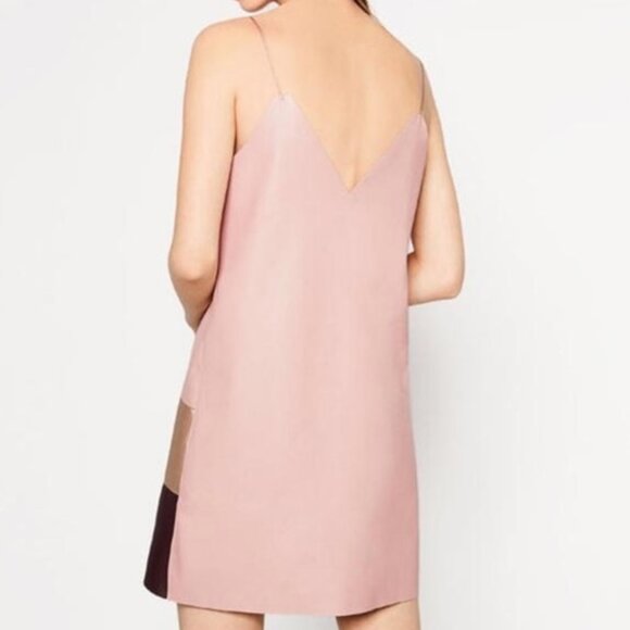 Zara Faux Leather Color Block Mini Dress | Size Large | Like New - Picture 3 of 6